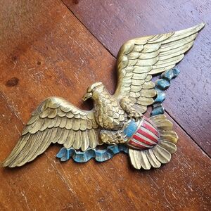 Vintage Syroco American Eagle Flag Wall Hanging
